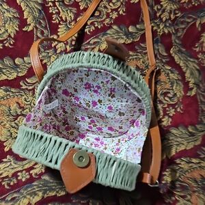 Stylish Green and Tan Women's Bag